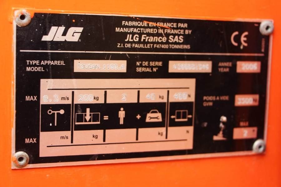 JLG Toucan 1100A Electric, 11.1m Working Height, 3.6m