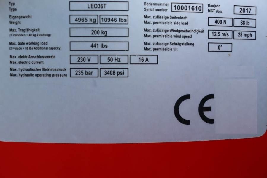Teupen Leo 36t Valid inspection, *Guarantee! 230 V Electr
