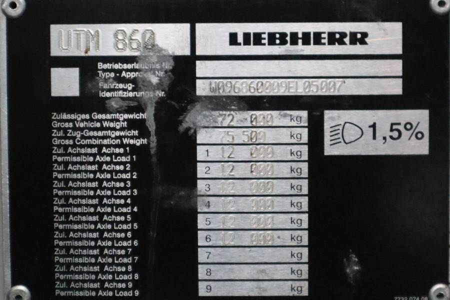 Liebherr LTM1150-6.1 Dutch Vehicle Registration, Valid Abom