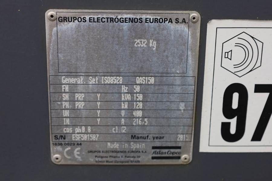 Atlas Copco QAS 150 Diesel, 150KVA * Non Working *