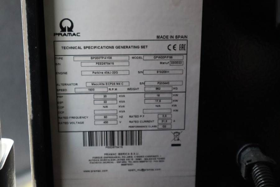 Pramac GPW20P Unused, Valid inspection, *Guarantee! Diese