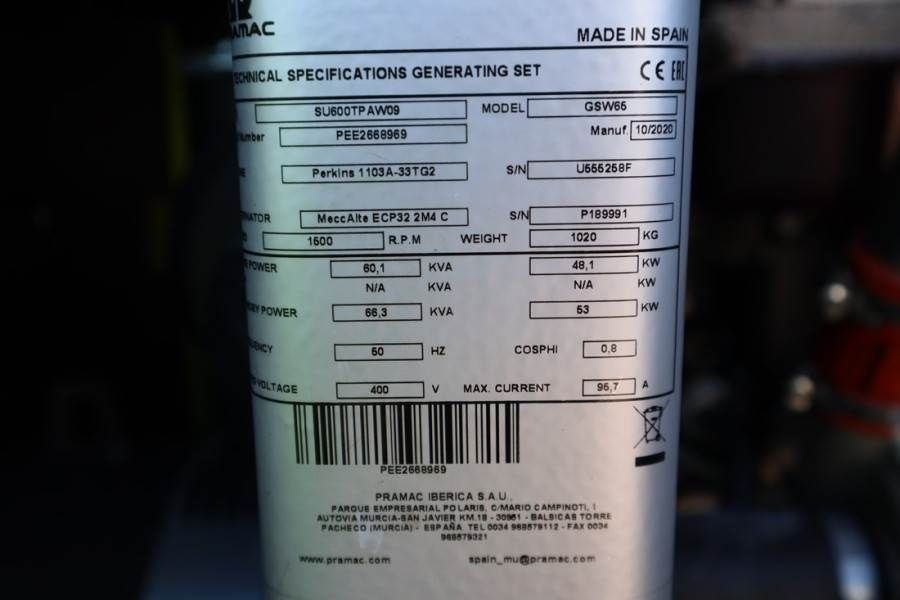Pramac GSW65P-ACP Unused, Valid inspection, *Guarantee! D
