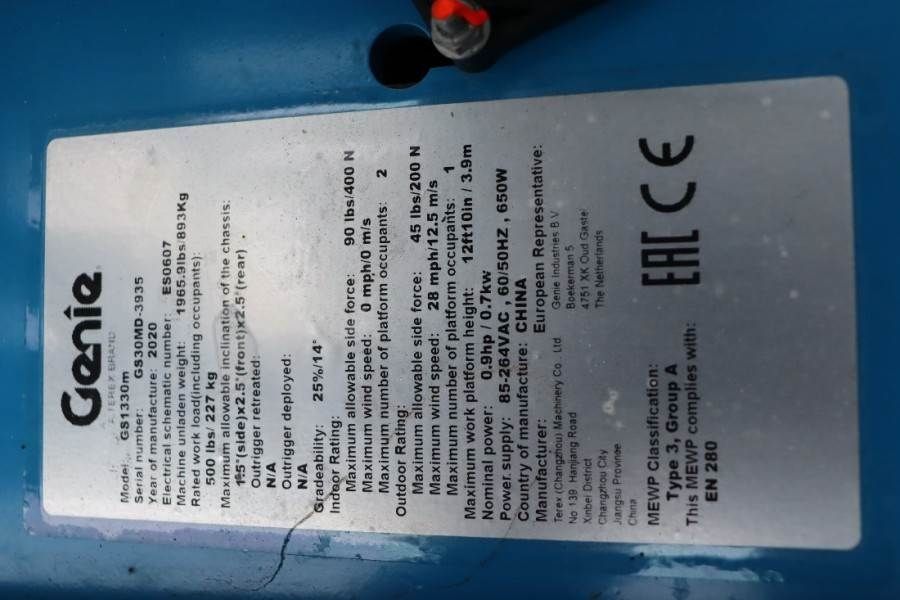 Genie GS1330M All-Electric DC Drive, 5.9m Working Height