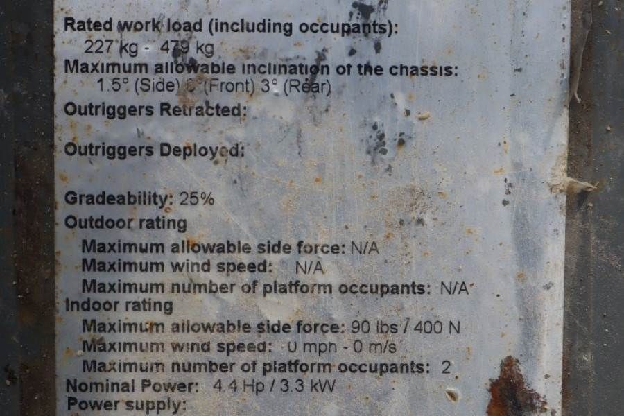 Genie GS2632 Electric, Working Height 10m, 227kg Capacit