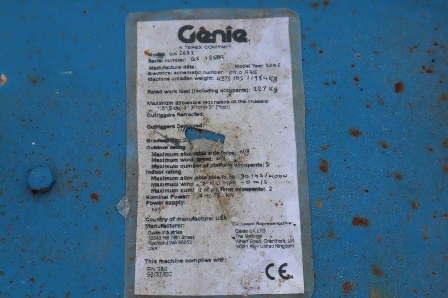 Genie GS2632 Electric, Working Height 10m, 227kg Capacit