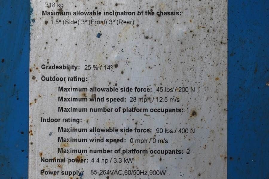 Genie GS3246 Electric, Working Height 11.75 m, 318kg Cap