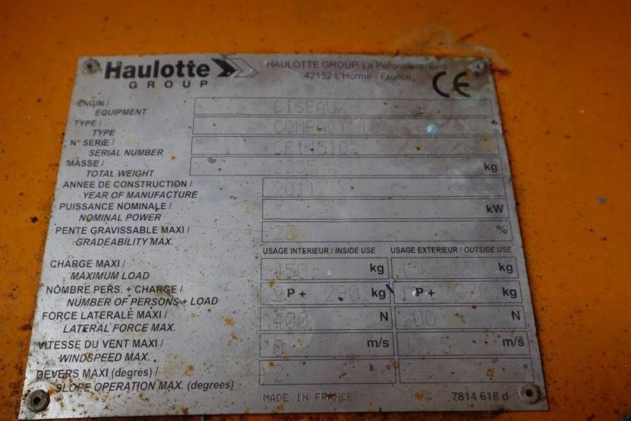 Haulotte COMPACT 10 Electric, 10m Working Height, 450kg Cap