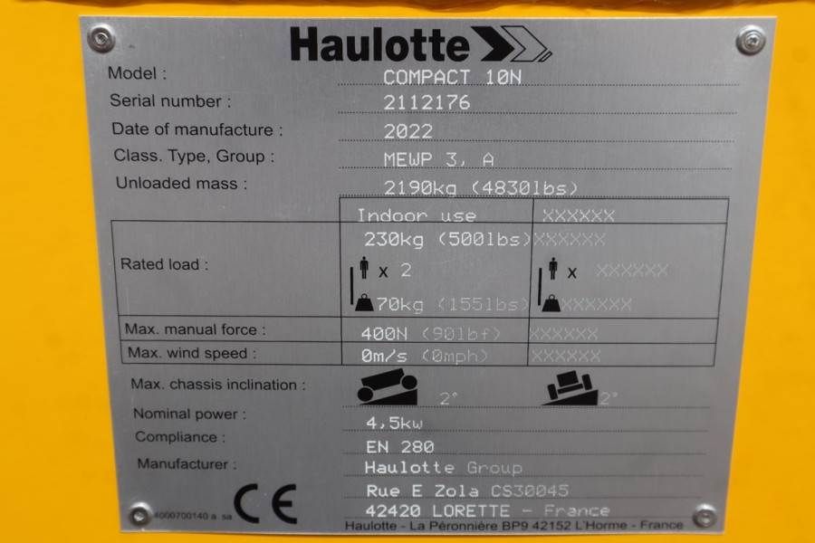 Haulotte Compact 10N Valid Iinspection, *Guarantee! 10m Wor