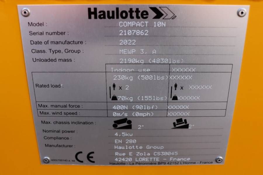 Haulotte Compact 10N Valid Inspection, *Guarantee! 10m Work