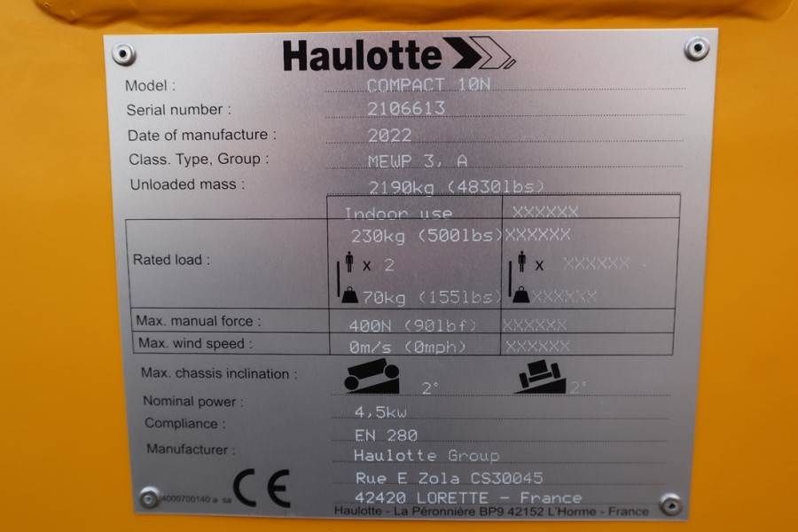 Haulotte Compact 10N Valid Inspection, *Guarantee! 10m Work