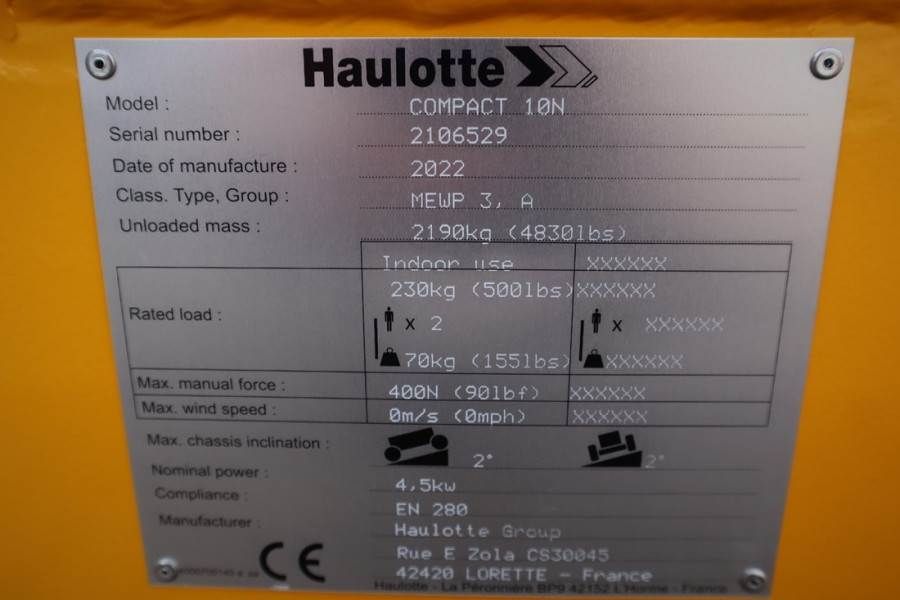 Haulotte Compact 10N Valid Inspection, *Guarantee! 10m Work