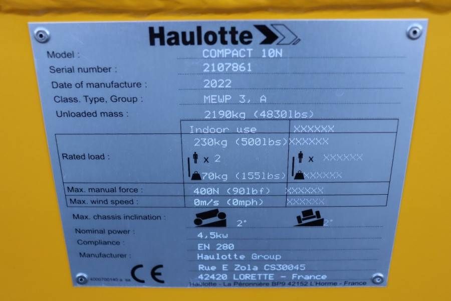 Haulotte Compact 10N Valid Inspection, *Guarantee! 10m Work