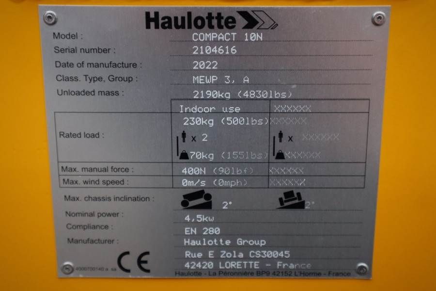Haulotte Compact 10N Valid inspection, *Guarantee! Non Mark