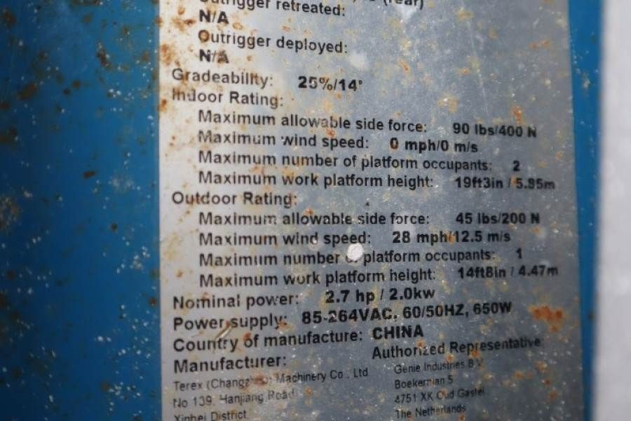 Genie GS1932 E-Drive Several In Stock, 8m Working Height