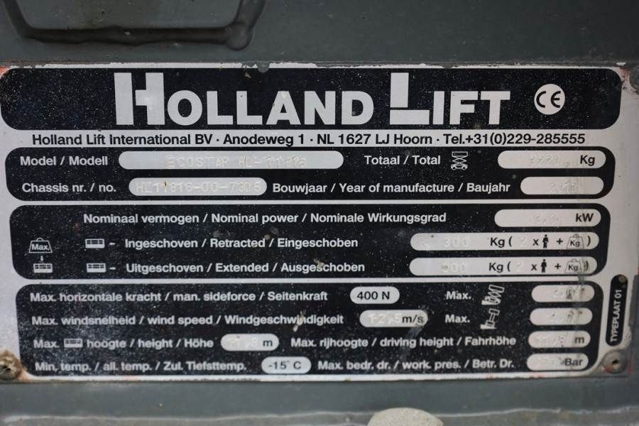 Holland Lift Ecostar HL-11816 Electric, 14m Working Height, 300
