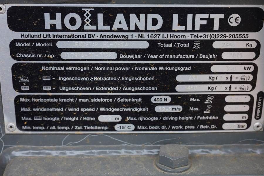 Holland Lift Ecostar HL-7814 Electric, 10m Working Height, 450k