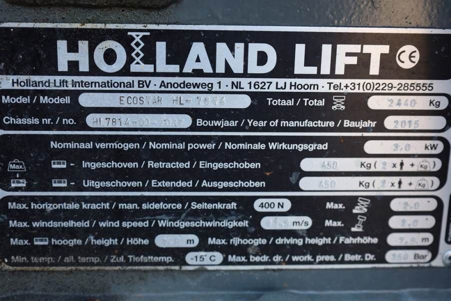 Holland Lift Ecostar HL-7814 Electric, 10m Working Height, 450k