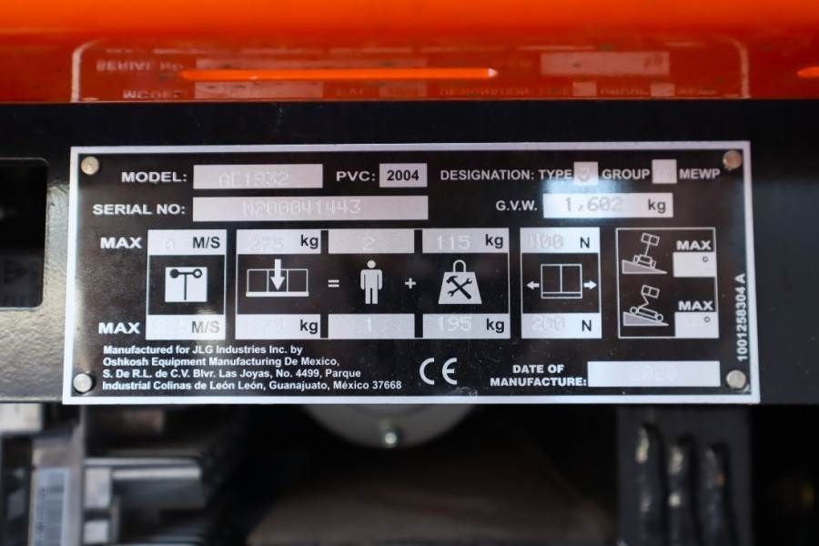 JLG AE1932 Unused, All Electric, 7.6m Working Height,