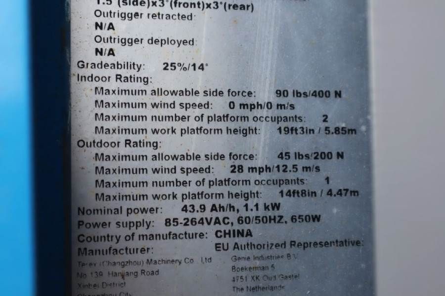 Genie GS1932 E-Drive Several In Stock, 8m Working Height