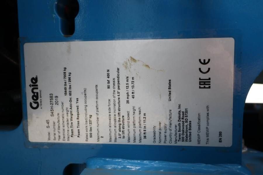 Genie S45 Valid inspection, *Guarantee! Diesel, 4x4 Driv