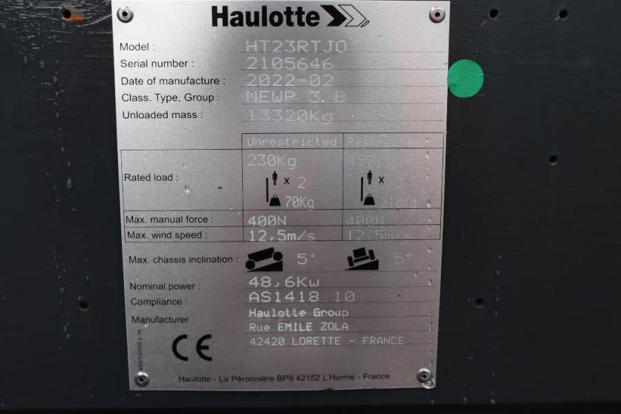Haulotte HT23RTJ O Valid Inspection, *Guarantee! Diesel, 4x
