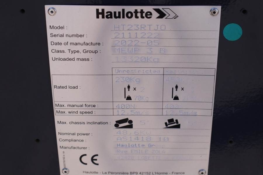 Haulotte HT23RTJ O Valid Inspection, *Guarantee! Diesel, 4x