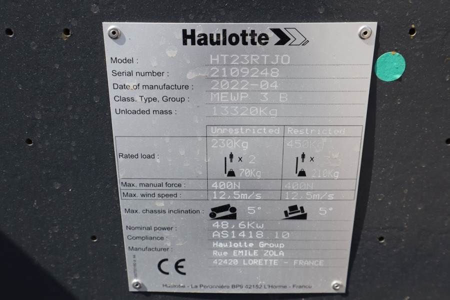 Haulotte HT23RTJ O Valid Inspection, *Guarantee! Diesel, 4x