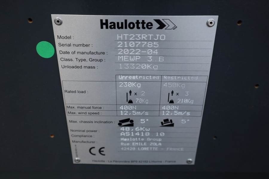 Haulotte HT23RTJ O Valid Inspection, *Guarantee! Diesel, 4x