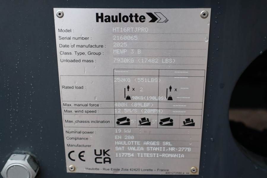 Haulotte HT16RTJ PRO NEW / UNUSED, Guarantee! Diesel, 4x4x4