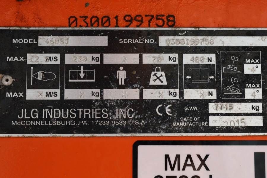 JLG 460SJ Diesel, 4x4 Drive, 16m Working Height, 13m R