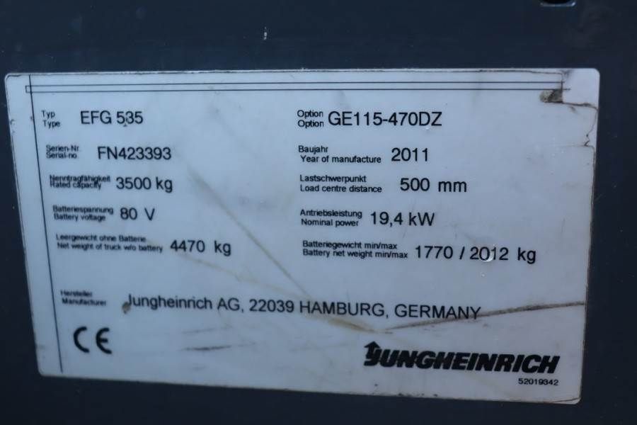 Jungheinrich EFG535 Electric, Lifting Height 4700mm, Freelift 1