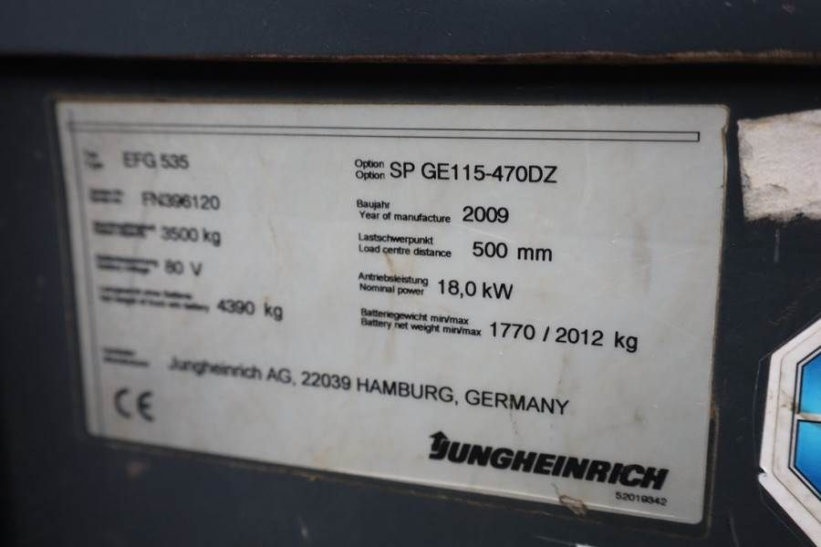 Jungheinrich EFG535 Electric, Lifting Height 4700mm, Freelift 1