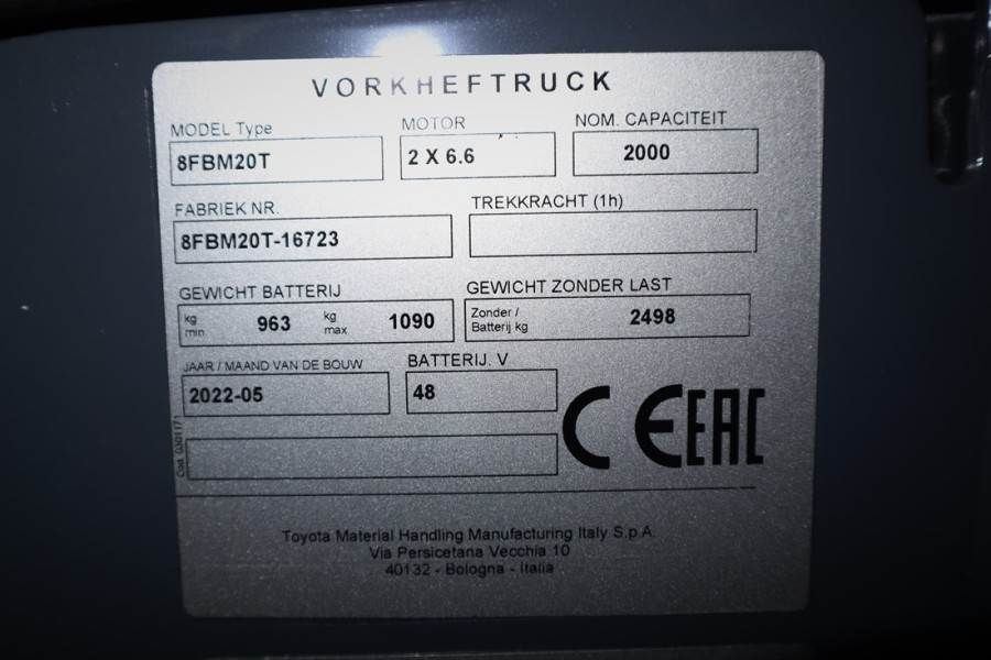 Toyota 8FBM20T Valid inspection, *Guarantee! Electric, 47