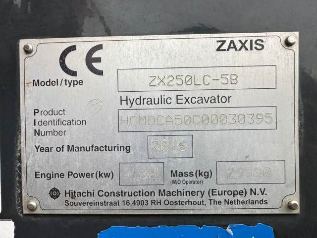 Hitachi ZX250LC-5B long Reach
