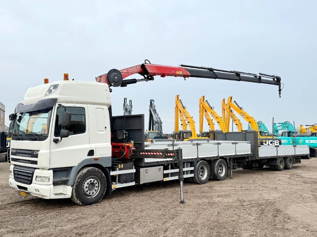DAF CF85.410 + 21m kran Fassi Crane 21ton/m + Trailer