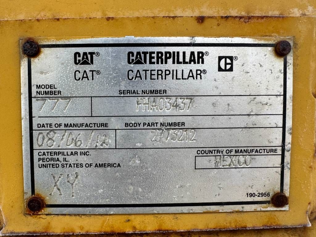 CAT 777G - Dumper Bucket / Body / Bed