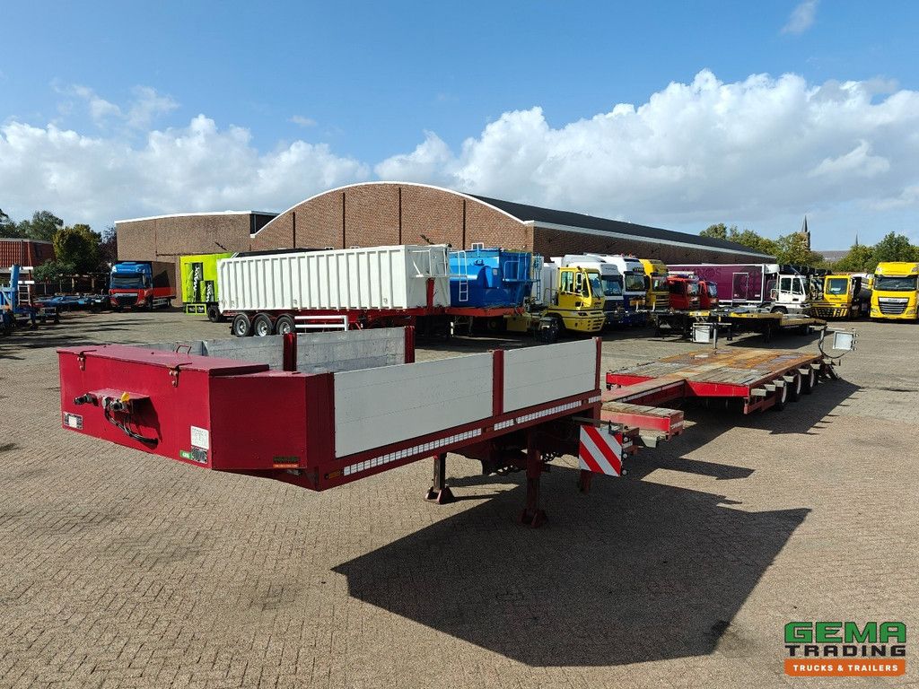 Broshuis E-2190/27 3-Achs-SAF – Semi-Tieflader – Ausziehbar 4,57 m – Verbreiterbar – Twistlocks – Rampen – 11/2025 TÜV