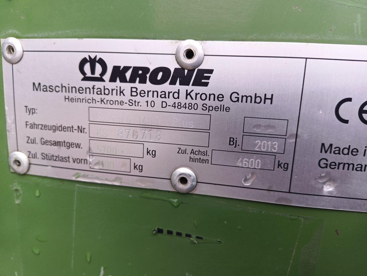 Krone swadro 1400 plus
