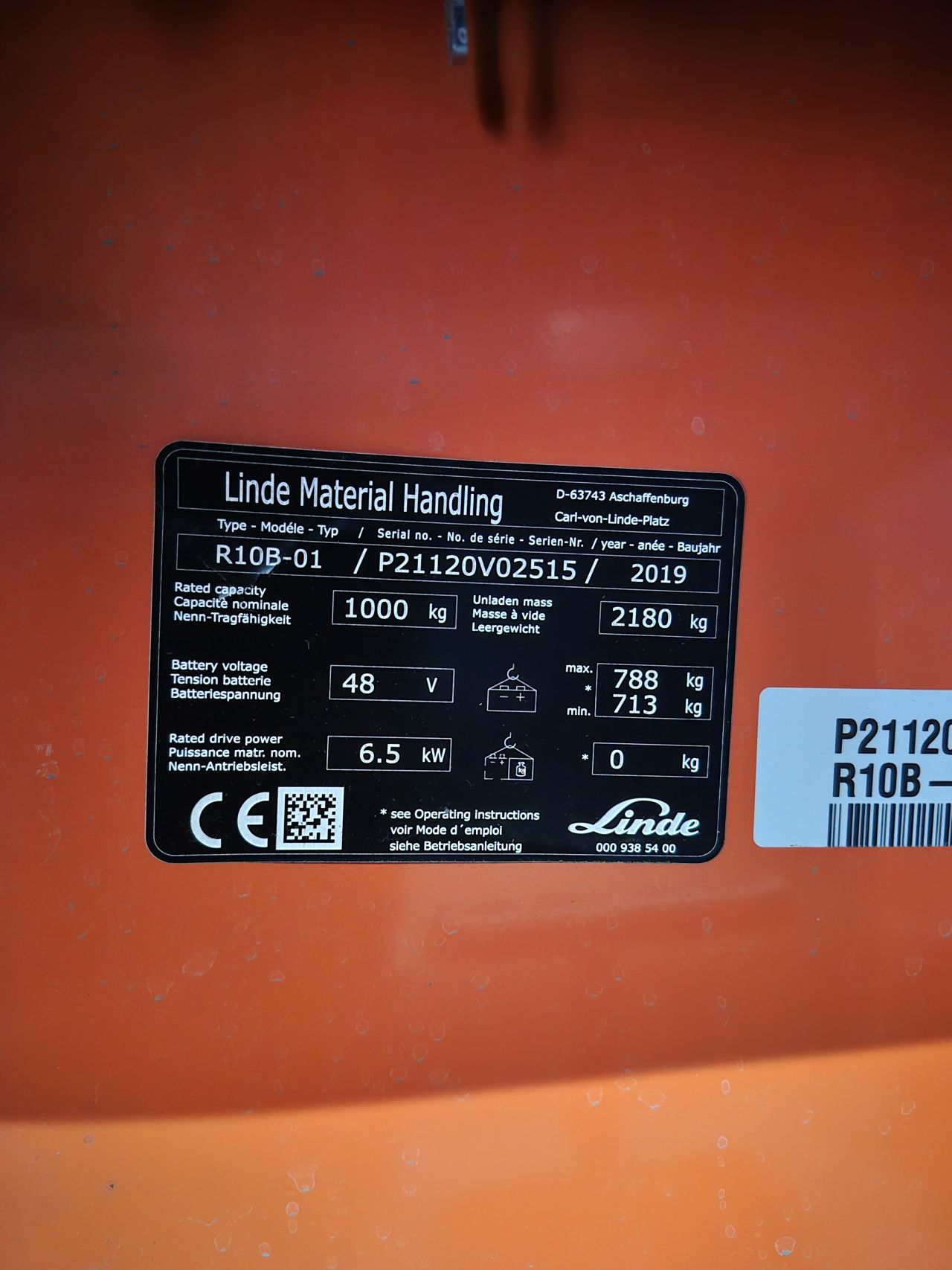Linde R10B-01 reachtruck triplex sideshift bj 2019 3218 uur