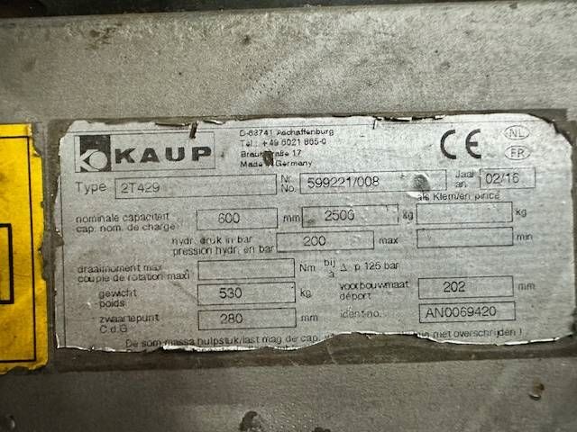 Kaup 2T 429 Multi vorkversteller met sideshift