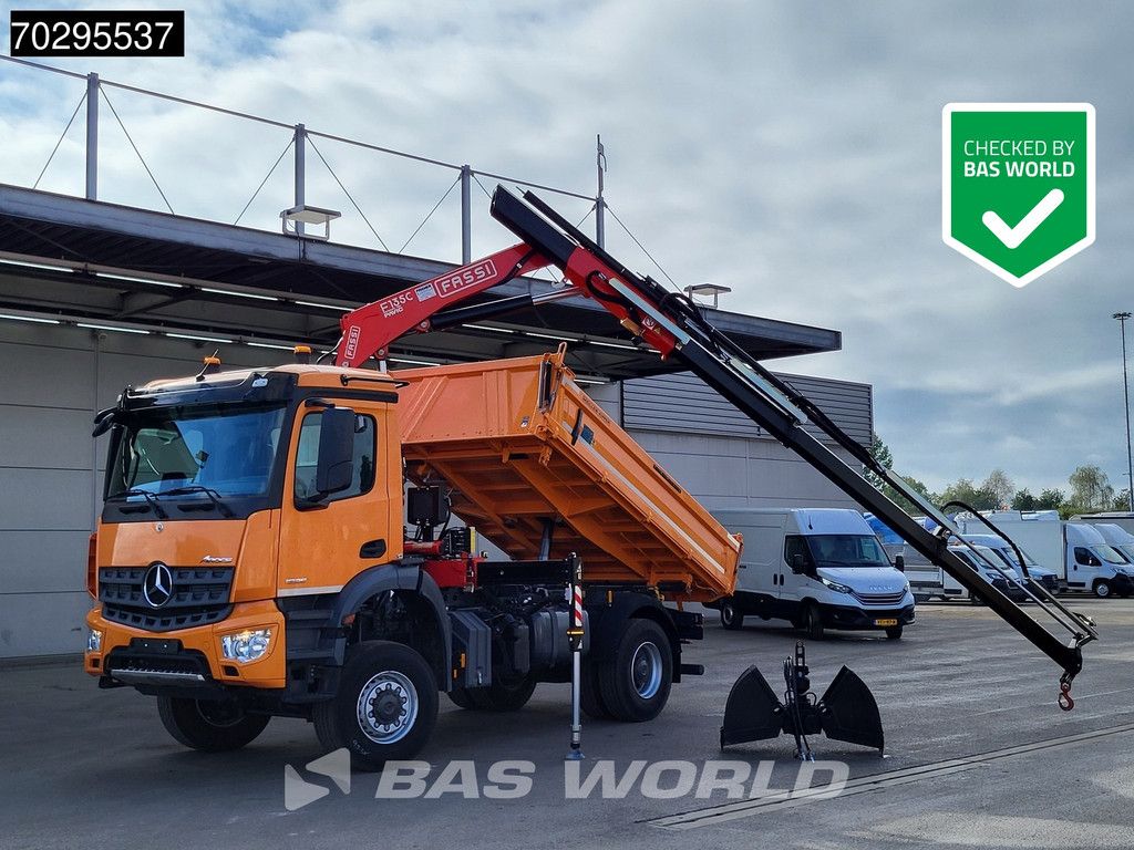 Mercedes Arocs 1835 4X4 4x4 Fassi F135AC.0.24 Crane Kran Meiller 3-Way Tipper Big-Axle