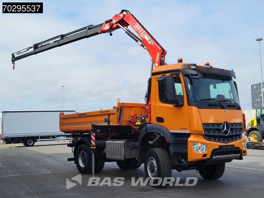 Mercedes Arocs 1835 4X4 4x4 Fassi F135AC.0.24 Crane Kran Meiller 3-Way Tipper Big-Axle