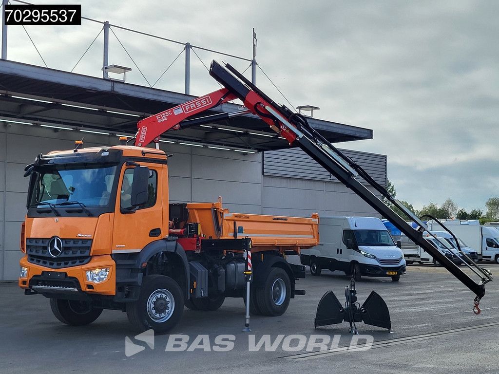 Mercedes Arocs 1835 4X4 4x4 Fassi F135AC.0.24 Crane Kran Meiller 3-Way Tipper Big-Axle