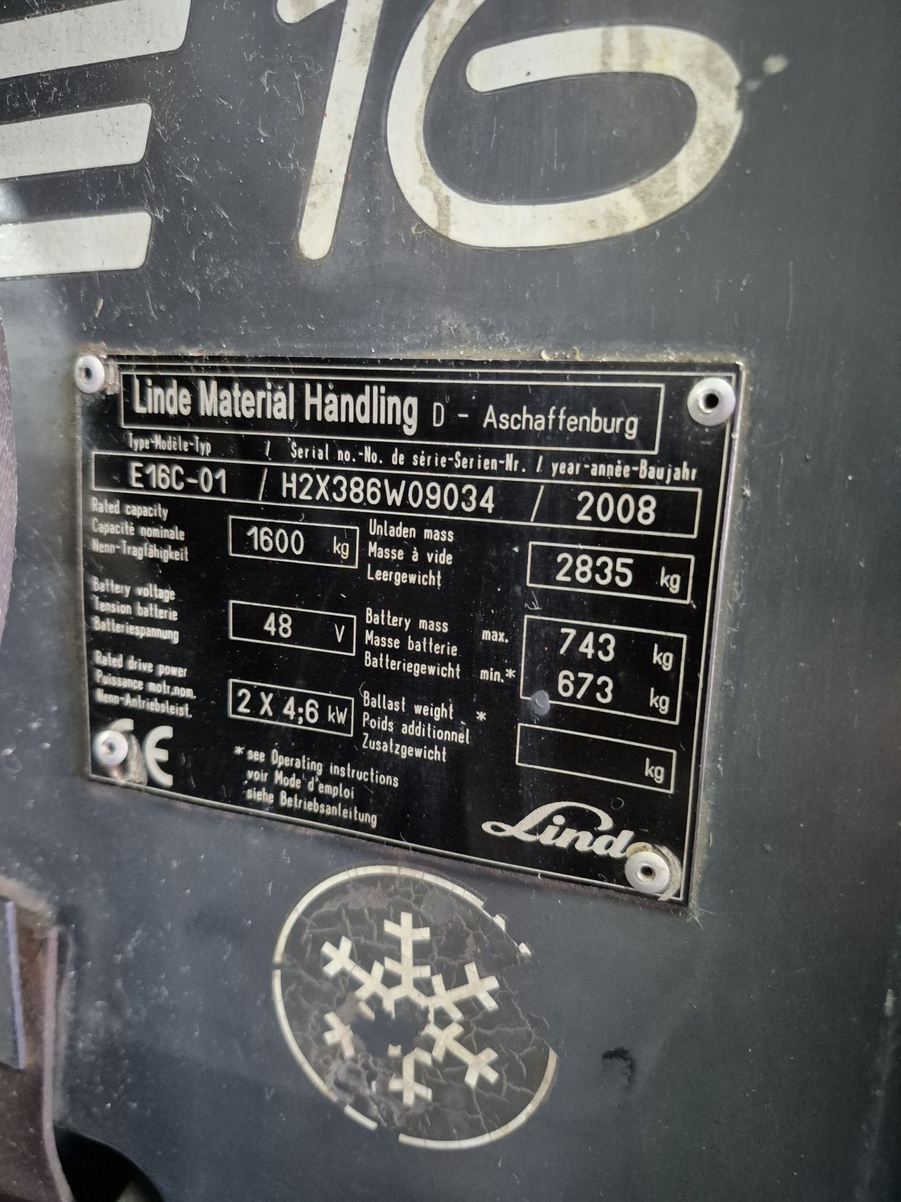 Linde E16C-01 Triplex sideshift 4e functie 5.470 mm