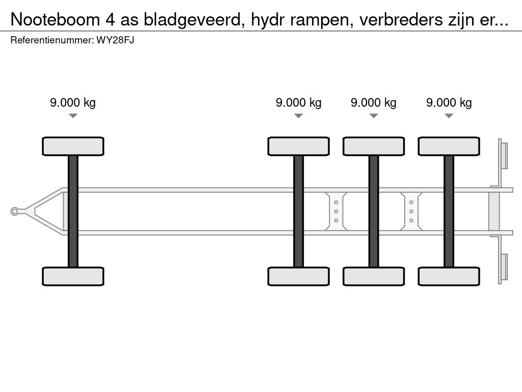 Nooteboom 4 as bladgeveerd, hydr rampen, verbreders zijn er bij