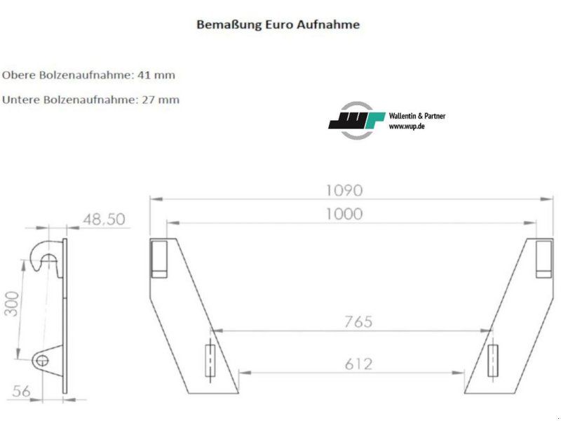 Frontladerschaufel 1,20 m Euroaufnahme  0,2 m³