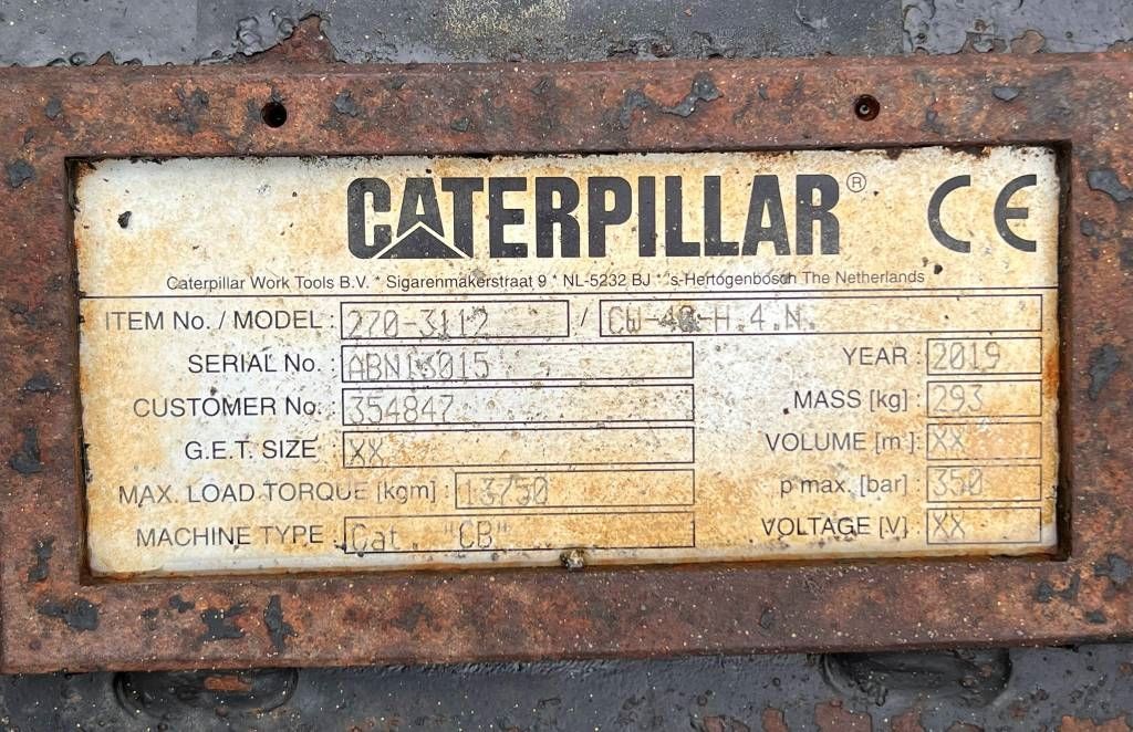 CAT 324-326-329-330 Coupler CW40H4N CB-linkage