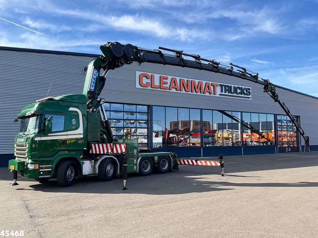 Scania R 490 8x4 Euro 6 Effer 140 Tonmeter laadkraan + Fly-Jib Just 283.508 km