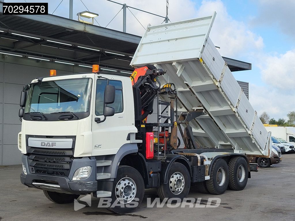 DAF CF 460 8X4 Palfinger PK18002 EH Crane tipper Retarder Big-Axle Steelsuspension Manual