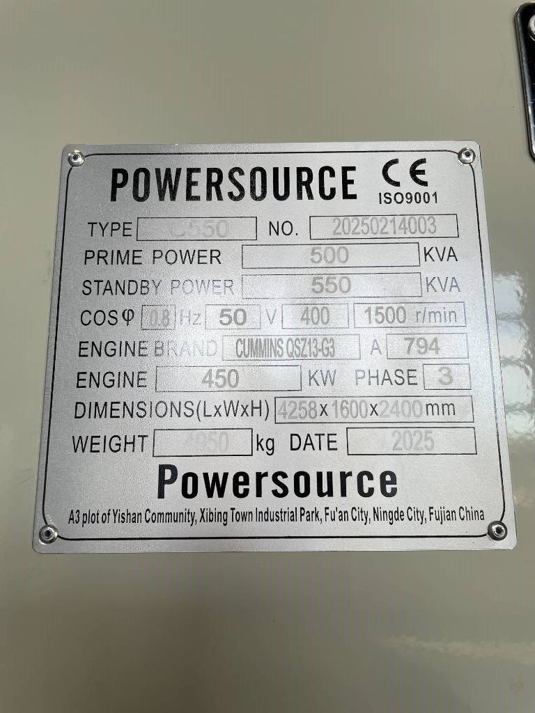 Cummins QSZ13-G13 - 550 kVA Generator - DPX-19846